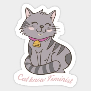 cat know feminist Sticker